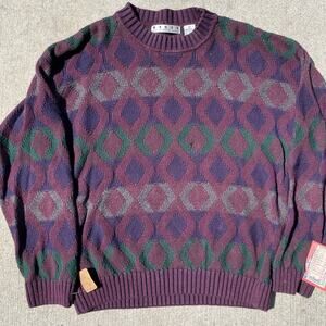 Vintage Basix Fenn Wright & Manson Knit Sweater 90s Geometric